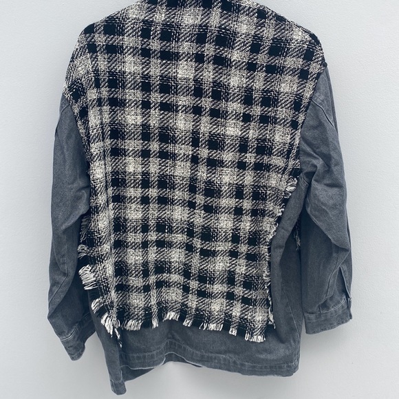 Zara Contrasting Tweed Jacket - Picture 9 of 10